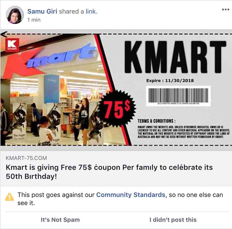 Don't fall behind this Kmart 75 dollars giveaway - NepaliPage